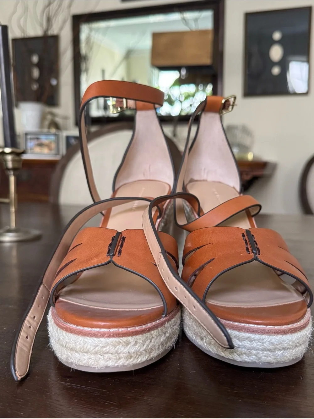 Banana Republic - Bridge Leather Espadrille Wedge Sandals (Brown)